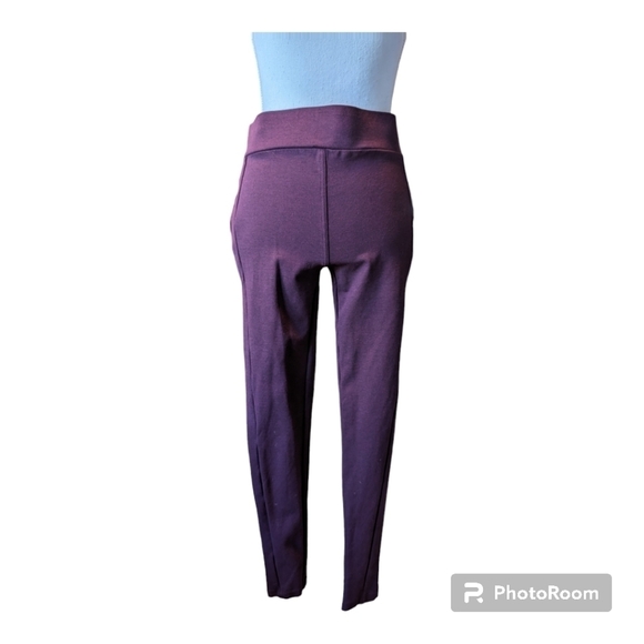 LOFT Leggings in Heathered Burgundy Seamed Ponte Size M - Picture 2 of 11